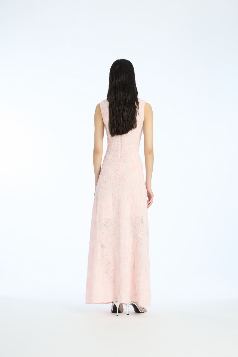 white mesh lace long dress White Sheer Lace Long Sleeve Bodycon Maxi Dress