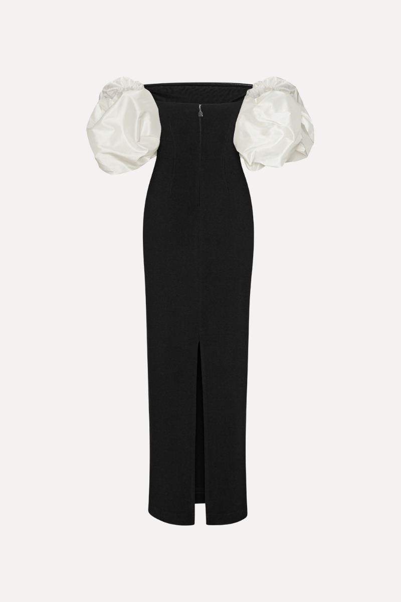black and gold sweet 16 dresses Naomi Chiffon Maxi Dress — Short-Sleeve Black main image 1