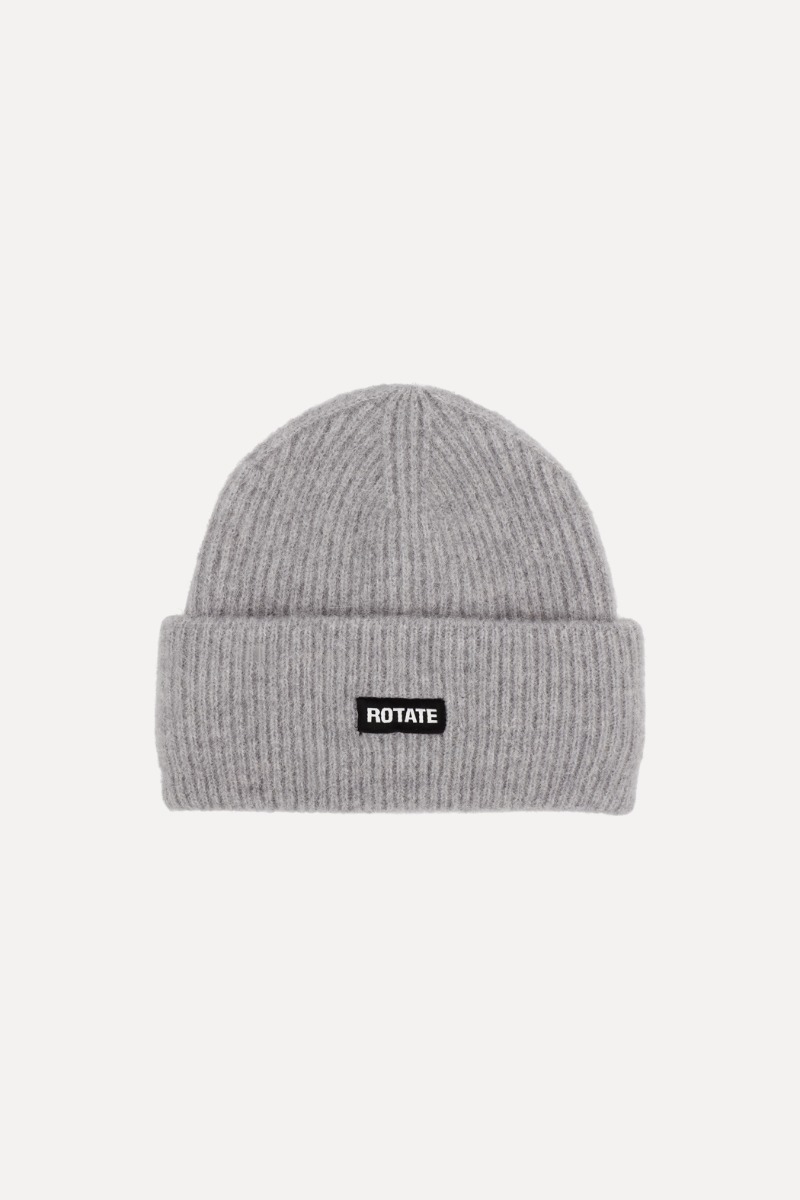 Rib Knit Beanie Light Grey - ROTATE Birger Christensen