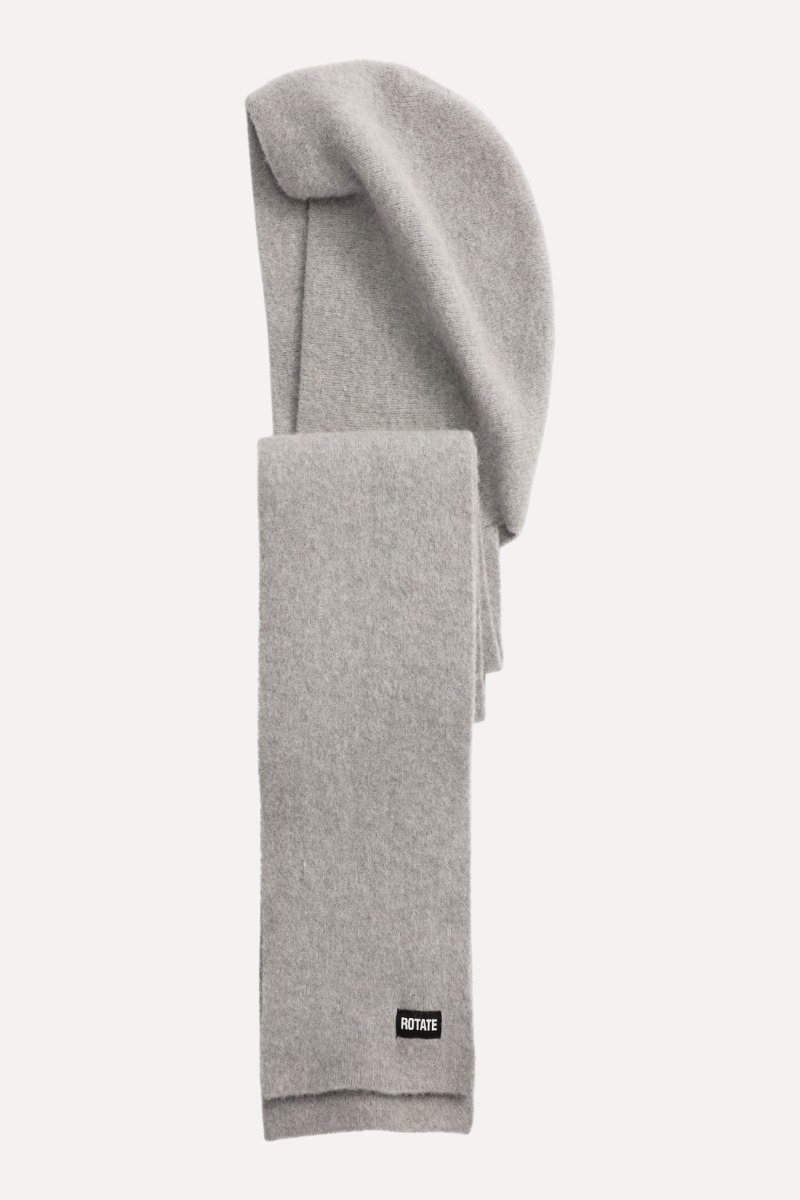 Knit Hood Scarf Light Grey - ROTATE Birger Christensen