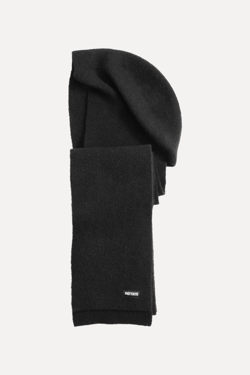 Knit Hood Scarf Black - ROTATE Birger Christensen