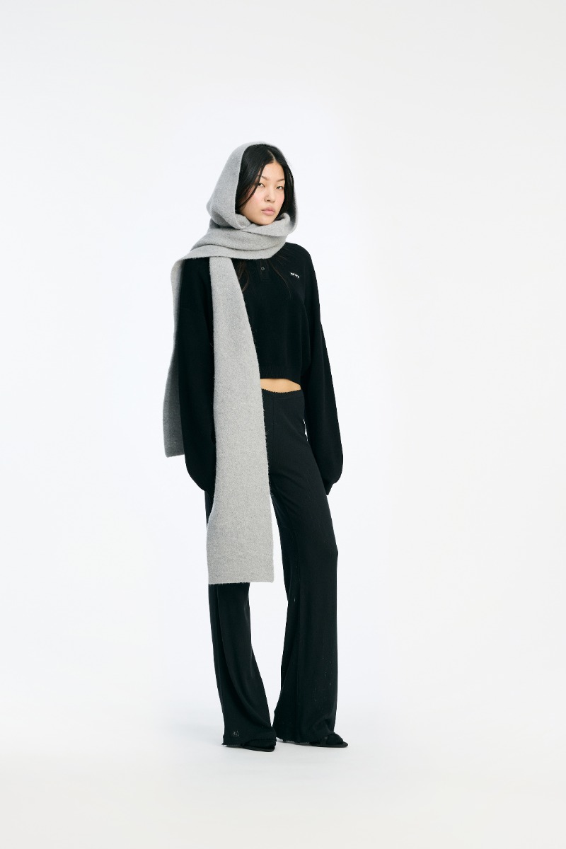 Knit Hood Scarf Light Grey - ROTATE Birger Christensen
