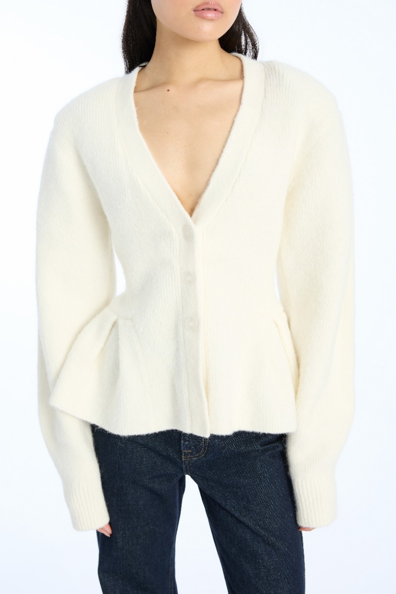 Cardigan W/ Peplum Creme - ROTATE Birger Christensen