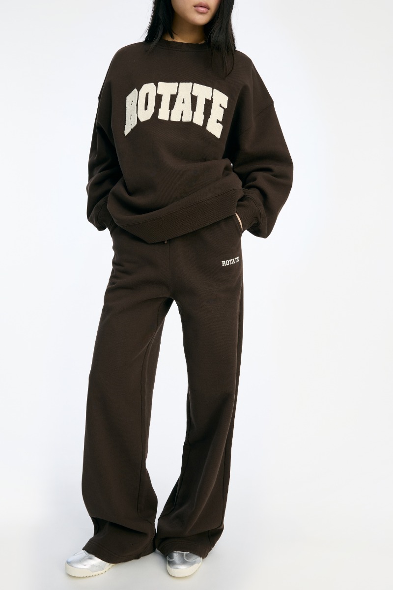 Heavy Straight Sweatpants Dark Brown - ROTATE Birger Christensen