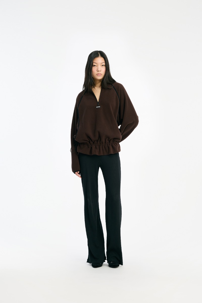 Halfzip Fleece Pullover 新品未使用　ダークブラウン Fleece Half Zip Jacket Dark Brown - ROTATE Birger Christensen
