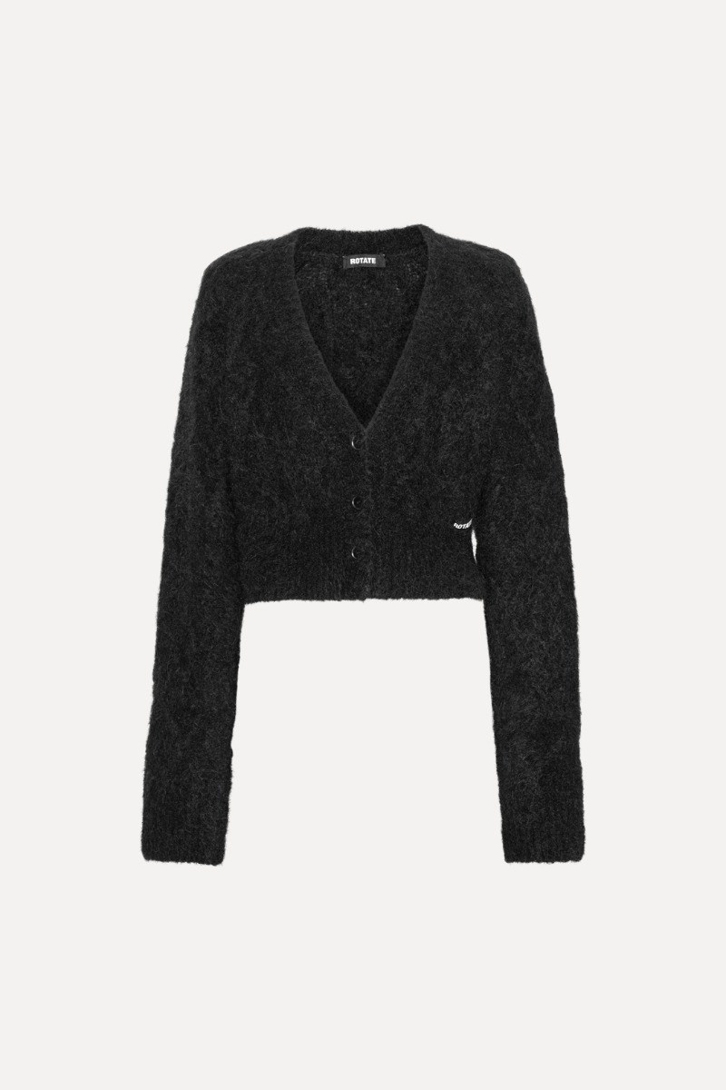 Fluffy Knit Cardigan Black - ROTATE Birger Christensen