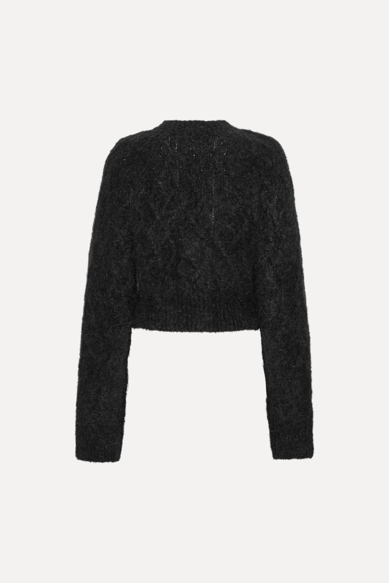 Fluffy Knit Cardigan Black - ROTATE Birger Christensen