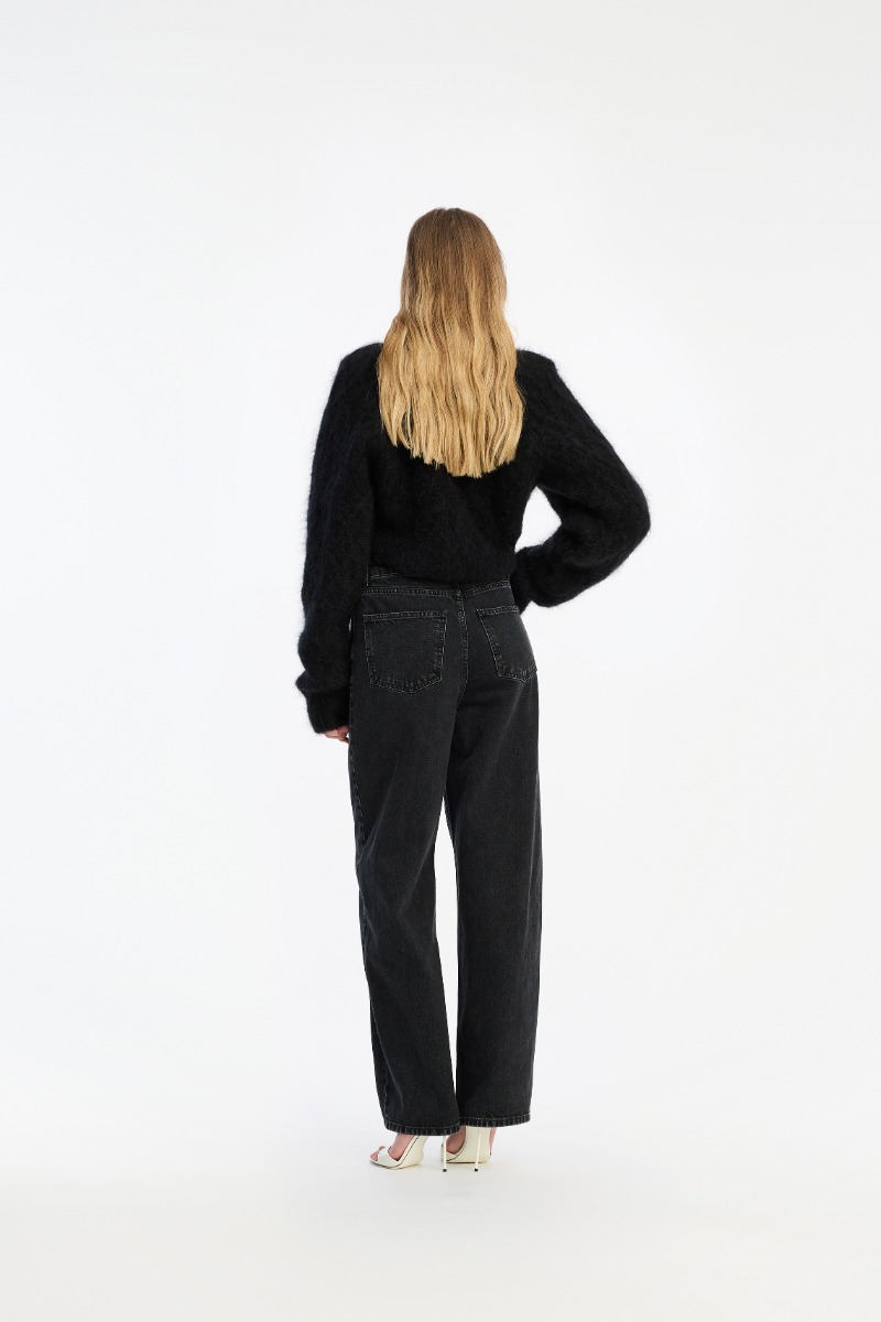 Fluffy Knit Cardigan Black - ROTATE Birger Christensen