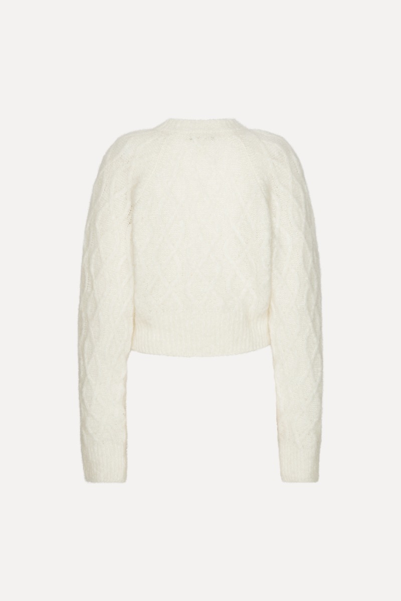 Fluffy Knit Cardigan White - ROTATE Birger Christensen