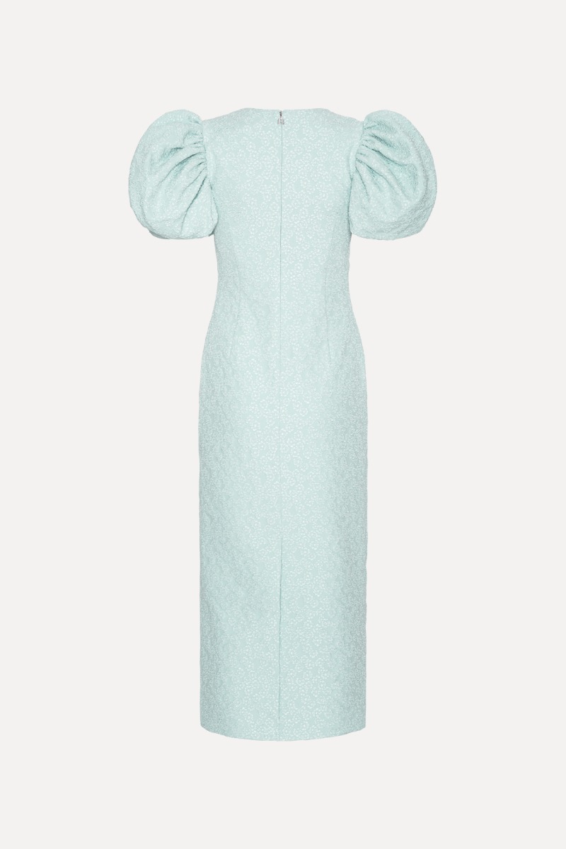 Jacquard Midi Puffy Dress Light Blue - ROTATE Birger Christensen