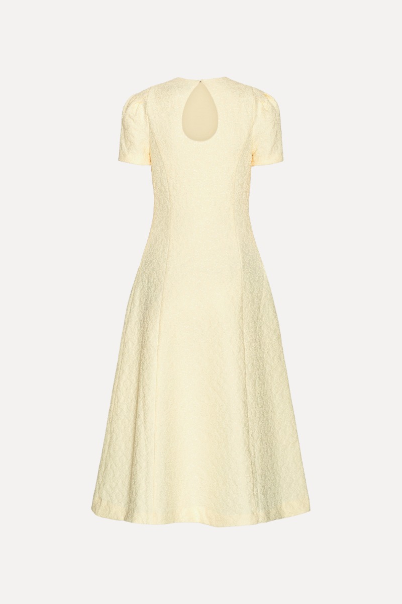 Jacquard Flared Dress Yellow - ROTATE Birger Christensen