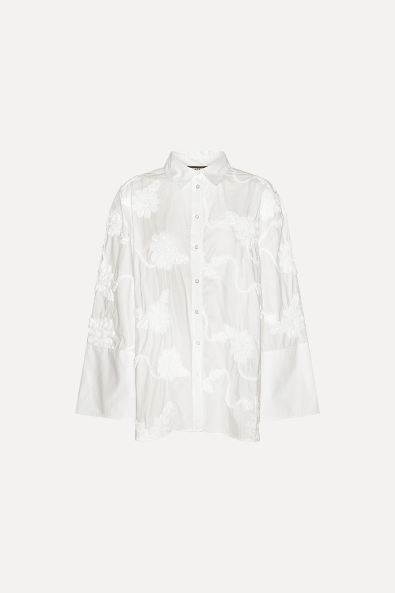Flower Oversized Shirt White - ROTATE Birger Christensen