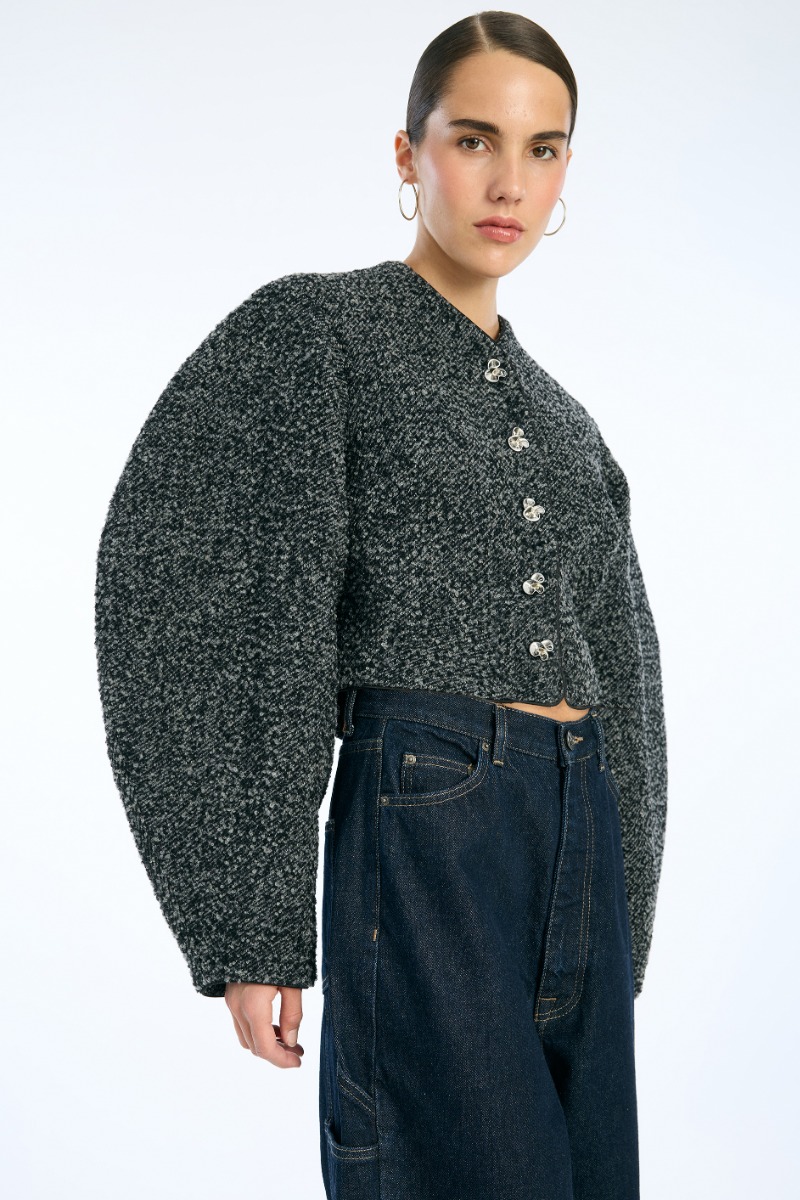 Boucle Short Jacket Dark Grey - ROTATE Birger Christensen