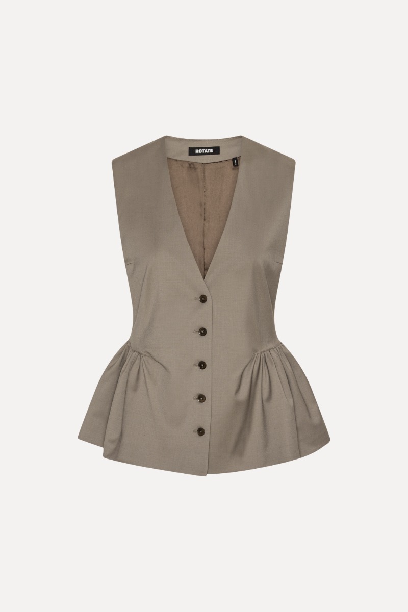 Peplum Waistcoat Taupe - ROTATE Birger Christensen
