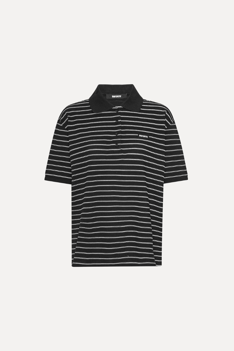Pique Shortsleeve Polo Black - ROTATE Birger Christensen