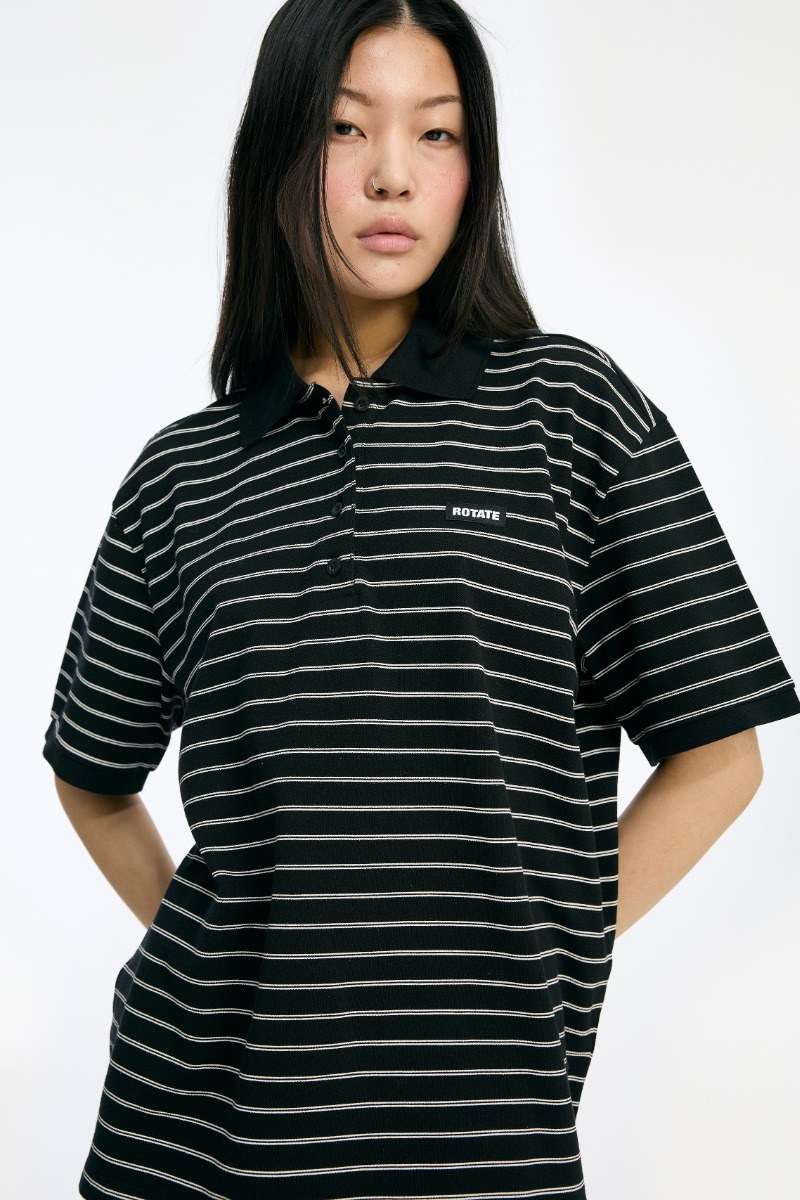 Pique Shortsleeve Polo Black - ROTATE Birger Christensen