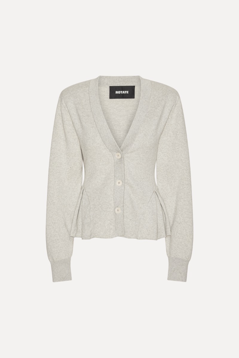 Peplum Knit Cardigan Grey Melange - ROTATE Birger Christensen