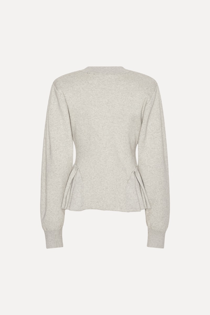 Peplum Knit Cardigan Grey Melange - ROTATE Birger Christensen