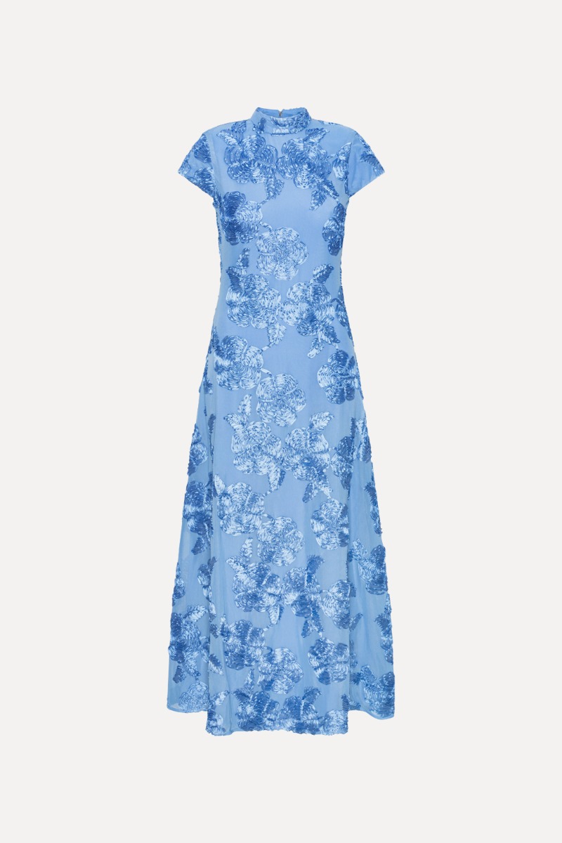blue rotate dress Rotate Faux-Leather One-Shoulder Mini Dress - Blue