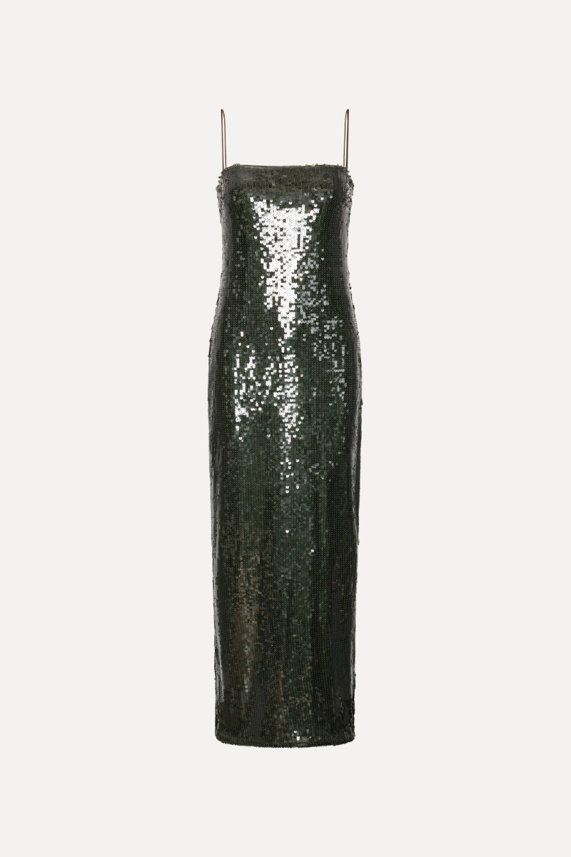 rotate glitter knit maxi dress ROTATE BIRGER CHRISTENSEN Glitter Knit Maxi Dress in Natural