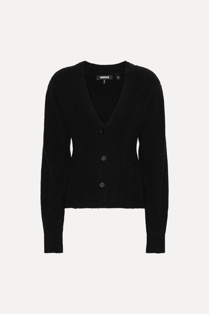 Knit Peplum Cardigan Black - ROTATE Birger Christensen