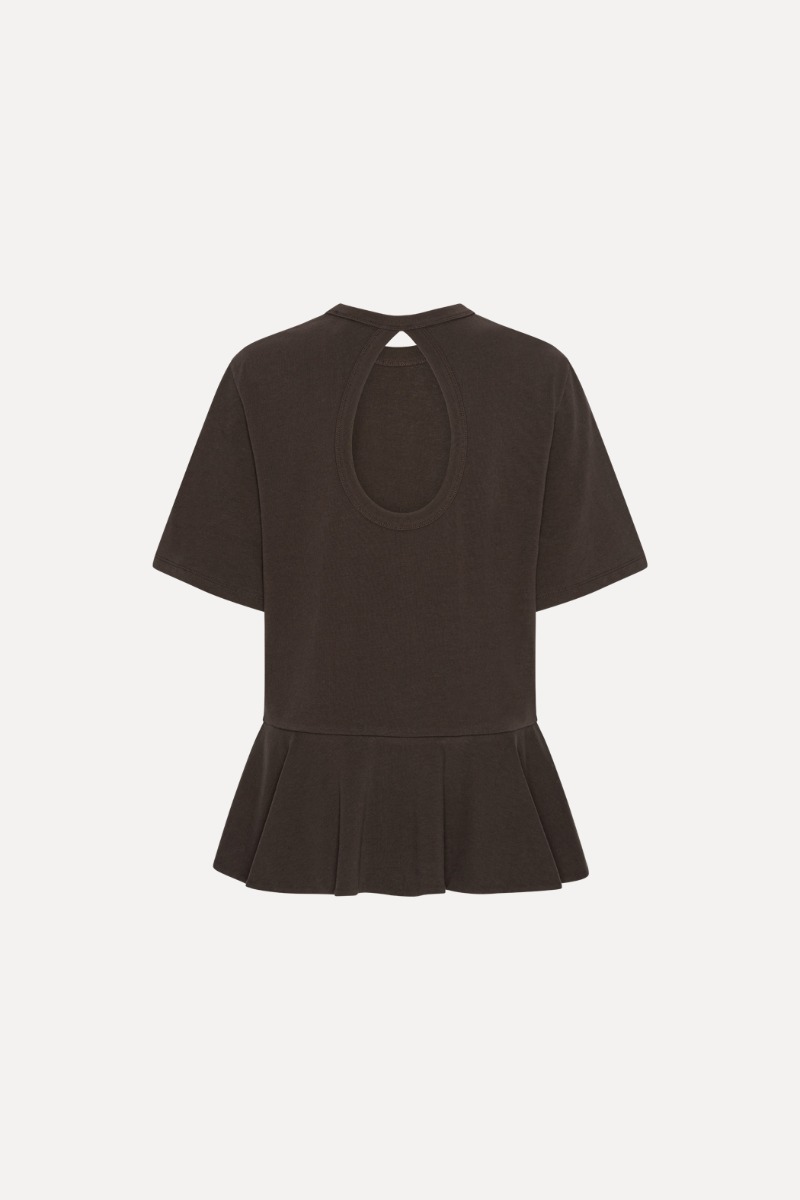 Peplum T-shirt Dark Brown - ROTATE Birger Christensen