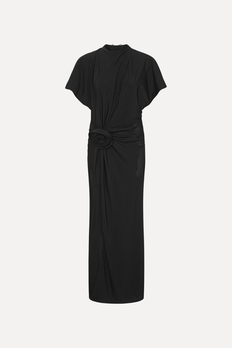 zara short stretch knit dress Maxi Slit Black style-number: 99WD31