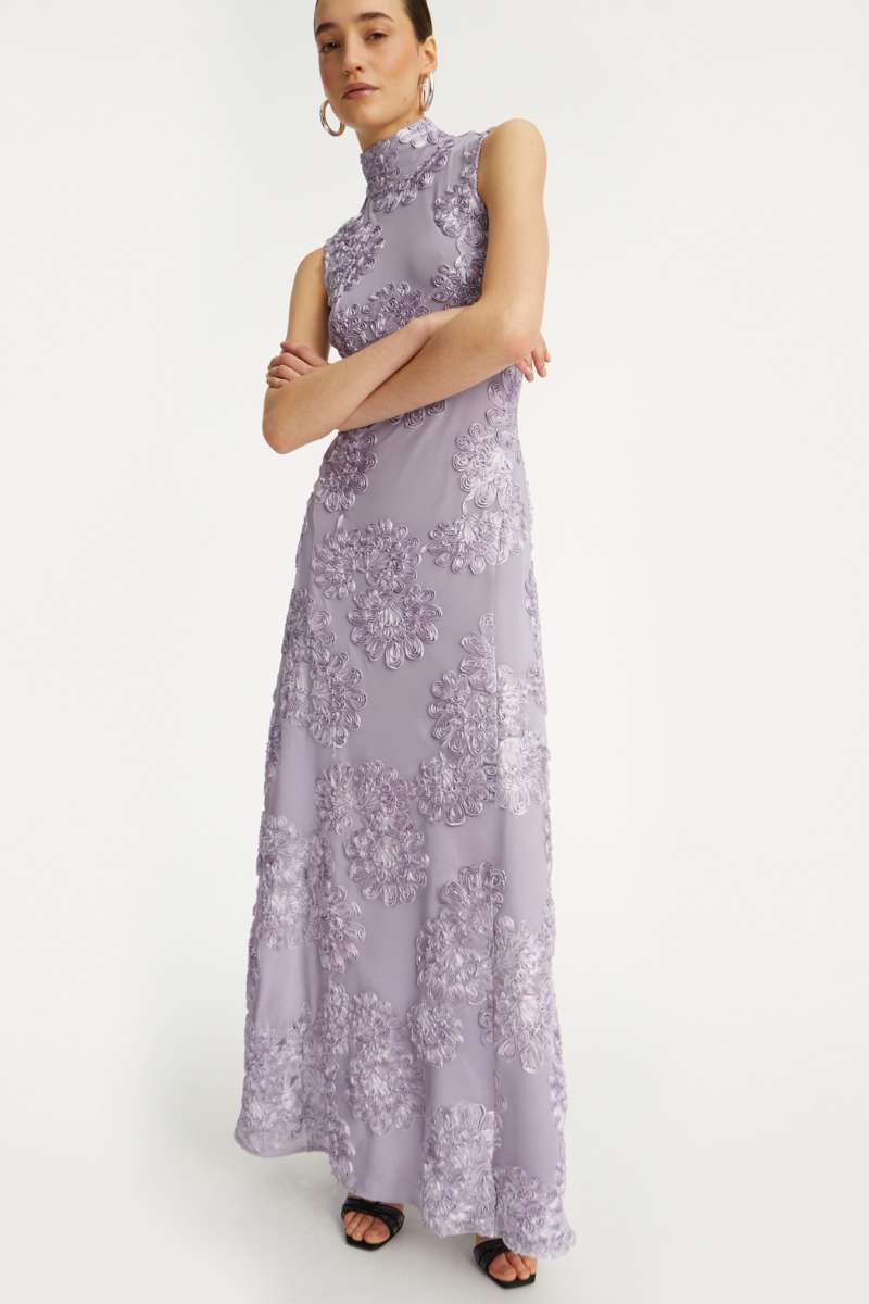 rotate flower mesh dress ROTATE Flower Mesh Tube Dress in Angel Wing