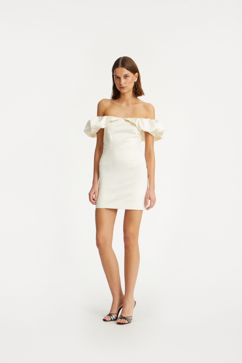 off the shoulder mini white dress White Ruffle Off Shoulder Drop-Waist Mini Dress – PinkBlush
