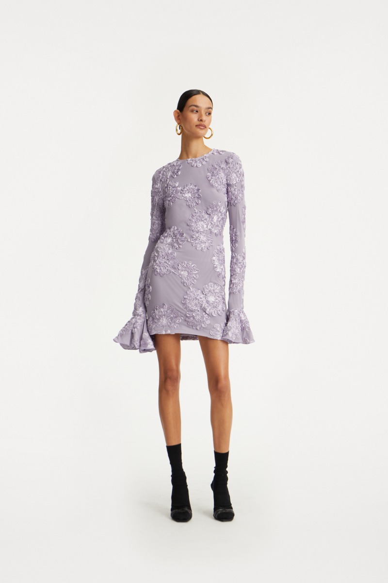 rotate 3d mesh tight mini dress 3d Mesh Mini Dress Purple