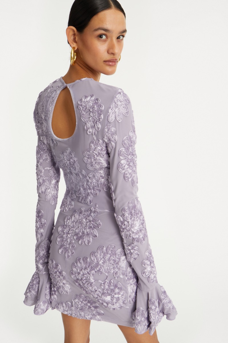 3d Mesh Mini Dress Purple - ROTATE Birger Christensen 3d Mesh Mini Dress Purple - ROTATE Birger Christensen
