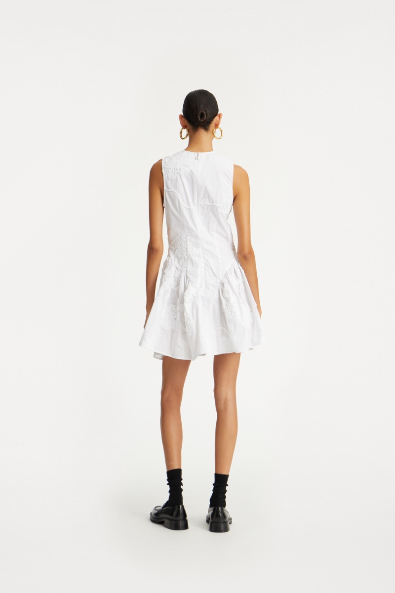 Poplin Mini Dress Bright White - ROTATE Birger Christensen