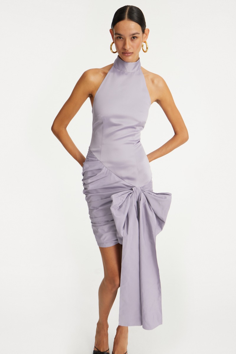 asymmetrical bow neck dress Mango - Asymmetrical bow-neck dress