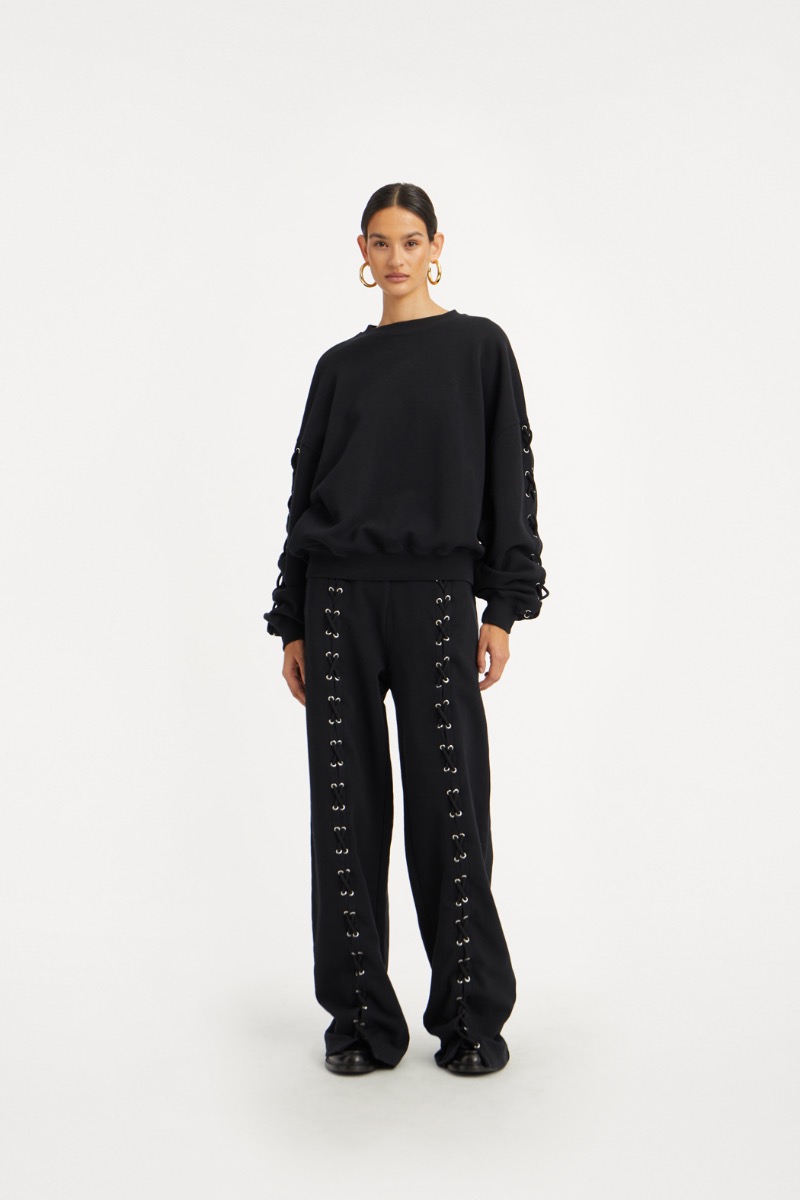Lacing Sweatpants Black - ROTATE Birger Christensen