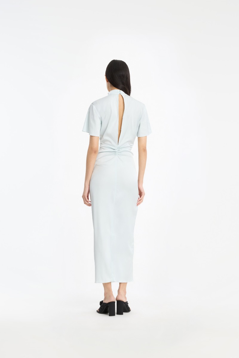 rotate birger christensen gathered metallic stretch knit midi dress ROTATE Birger Christensen Gathered Metallic Stretch Knit Mini Dress, $117 | NET-A-PORTER.COM
