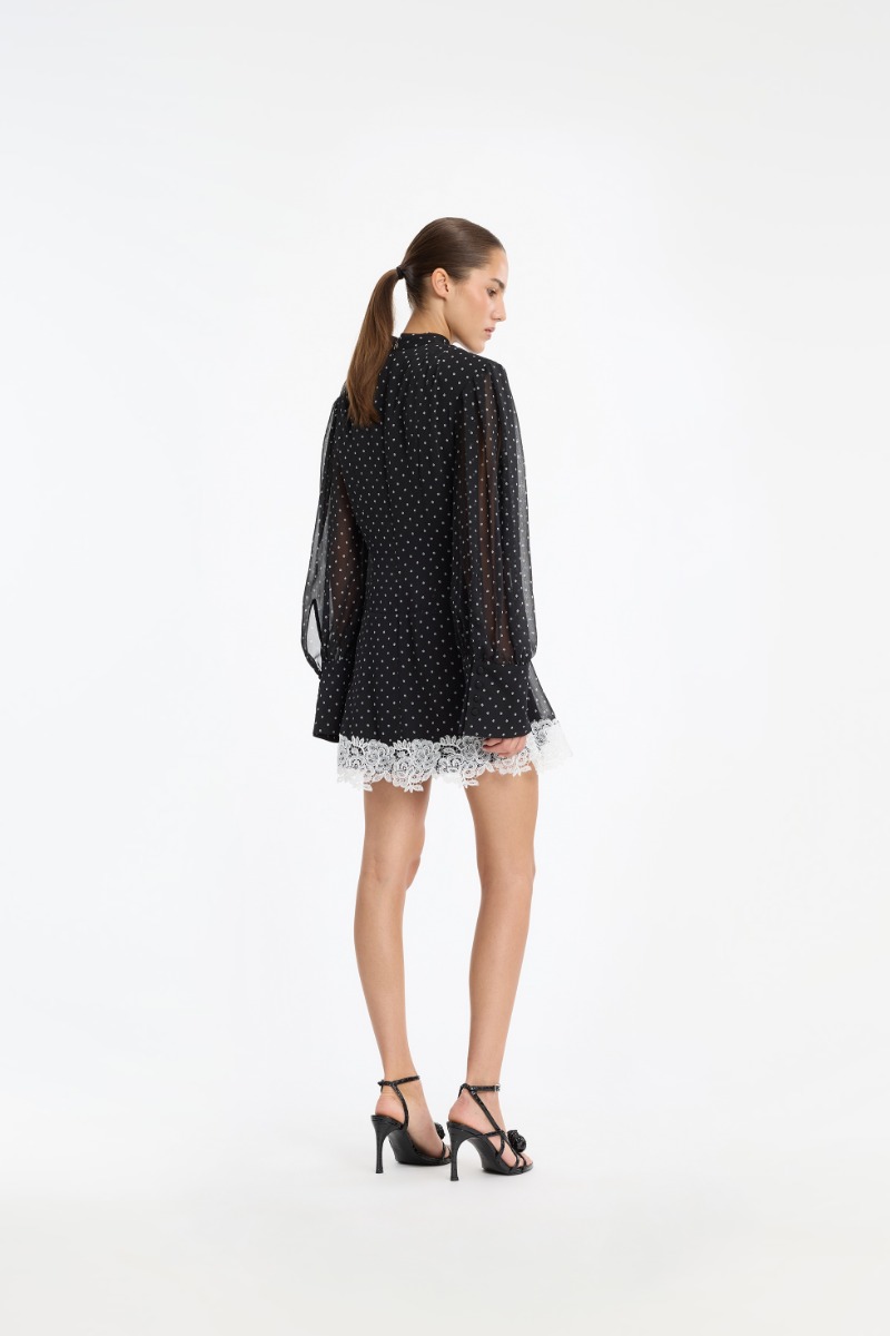 rotate lace mini dress Remain Birger Christensen Lace Mini Long Sleeve Dress In Black - 34% Off
