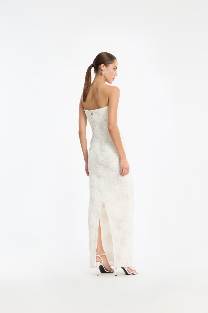 flower mesh tube dress rotate Rotate Women's Mesh Tube Dress - White - Size 40 FR/8 US