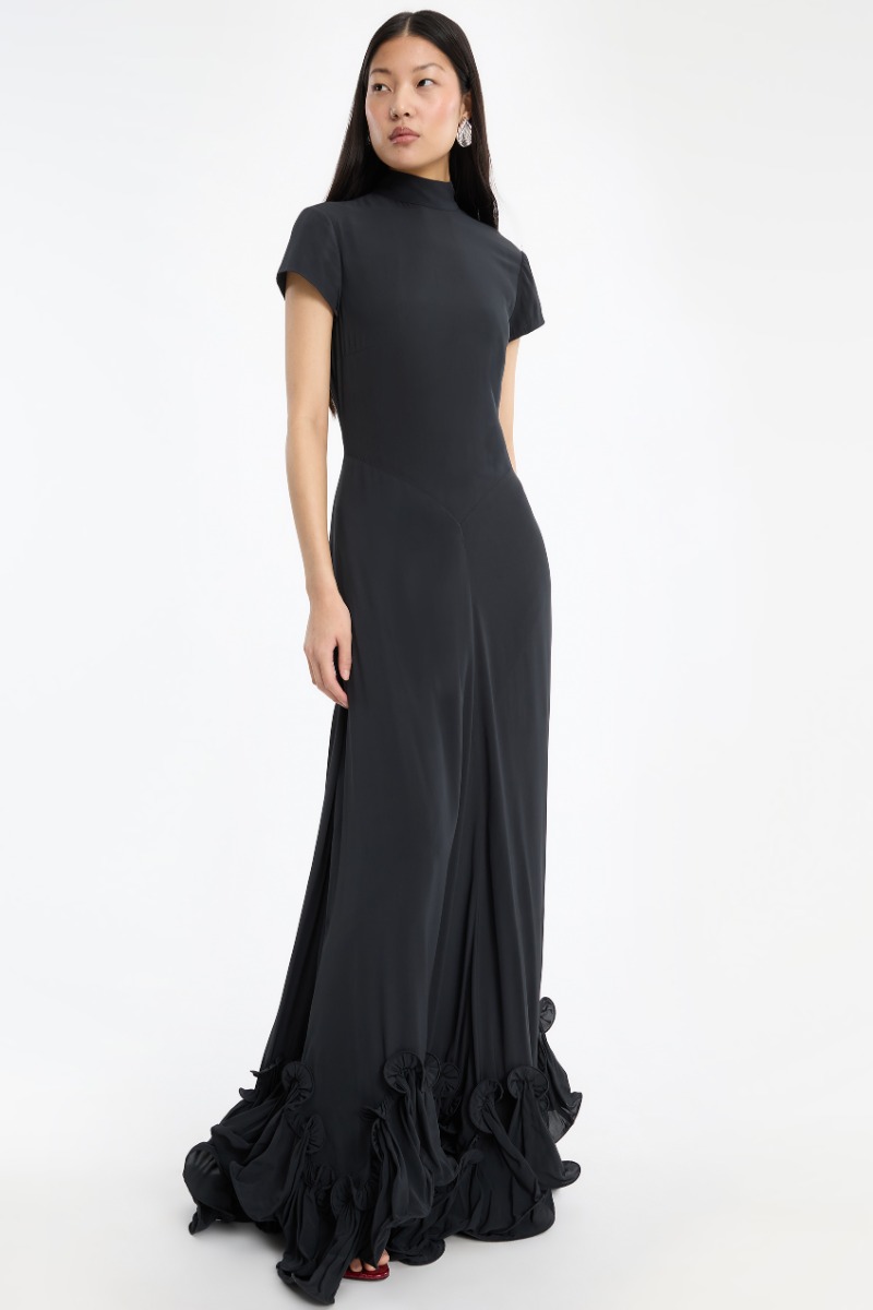rotate black pleated dress Rotate By Birger Christensen Bow-Detail Pleated Minidress In Black - 10% Off